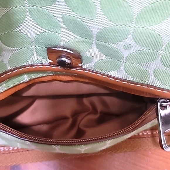 FOSSIL MARLOW CAMERA STYLE GREEN SIGNATURE CROSSBODY TOTE SHOULDER MEDIUM BAG - Picture 7 of 16